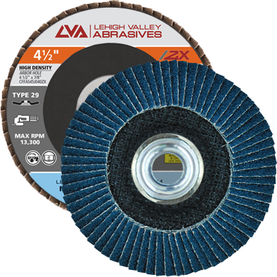 4.5" x 5/8"-11 Threaded Zirconia High Density Flap Disc Conical | 40 Grit T29 | LVA CFCAS45J040ZX