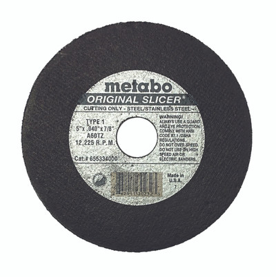 5" x .040" x 7/8" A60TZ T1 Cut-Off Wheel | Metabo Original Slicer 655334000