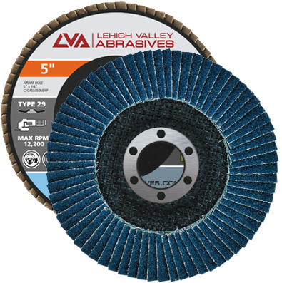 5" x 7/8" Zirconia Flap Disc Type 29 Conical | 40 Grit T29 | LVA CFCAS50S040ZX