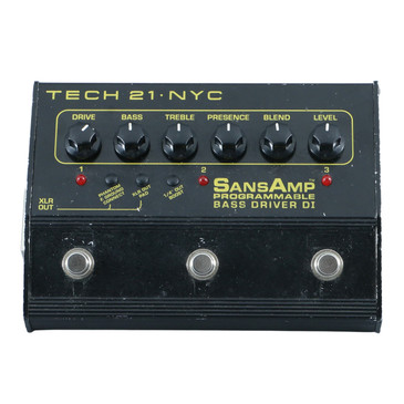 Tech 21 SansAmp Programable Bass Driver DI Bass Guitar Effects Pedal P-30074