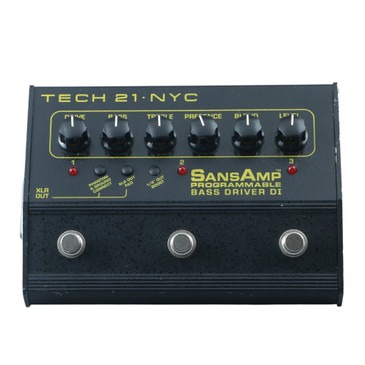 Tech 21 SansAmp Programable Bass Driver DI Bass Guitar Effects Pedal P-30425