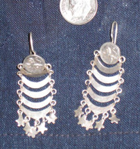 Mayan Antique Silver Earrings #35