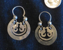 Mayan Antique Silver Earrings #26