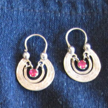 Mayan Antique Silver Earrings #10a