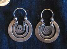Mayan Antique Silver Earrings #28