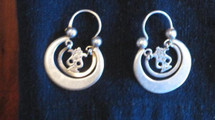 Mayan Antique Silver Earrings #30