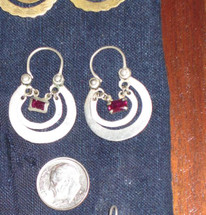 Mayan Antique Silver Earrings #33