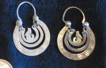 Mayan Antique Silver Earrings #25