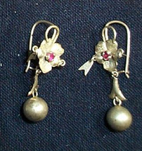 Mayan Antique Silver Earrings #8