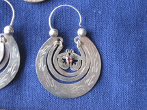 Mayan Antique Silver Earrings #36
