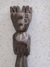 Maya Wood Slingshot #12C -- Antique Owl figure