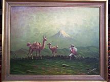 Hector Moncayo -- Ecuador flute player with llamas