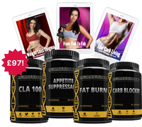30 Day Quick Weight Loss Results Plan + Supplements For Her (1x Fat Burner, 1x Appetite Suppressant, 1x Carb Blocker, 1x CLA 1000)