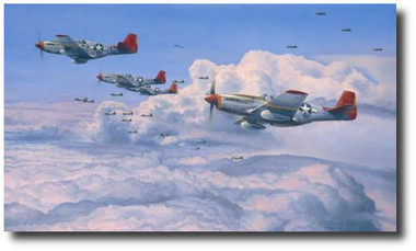 Fighting Red Tails Aviation Art