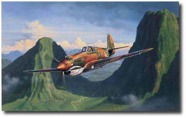 Tigers In The Pass by Jim Laurier -  P-40 Warhawk