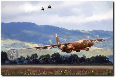 Khe Sanh Lapes C-130a Aviation Art