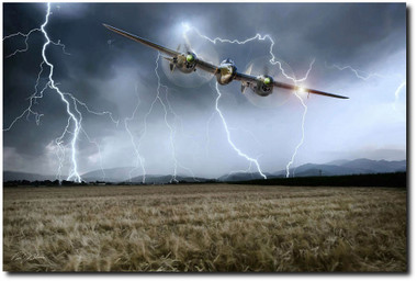 Lightning Encounter Aviation Art