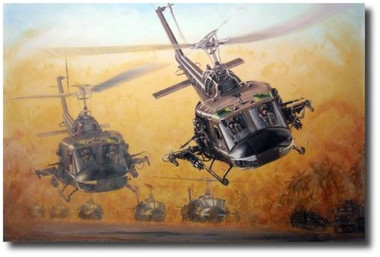 Guns Up by Joe Kline - UH-1C Huey Gunship Aviation Art