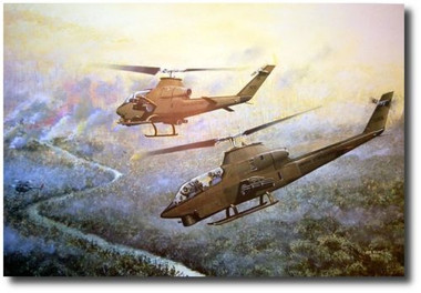 Chariots of Fire by Joe Kline - AH-1G Cobra Gunships Aviation Art