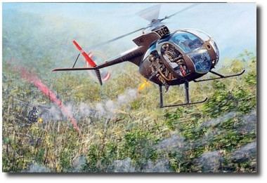 Eye of the Tiger by Joe Kline - OH-6A "Loach" Aviation Art