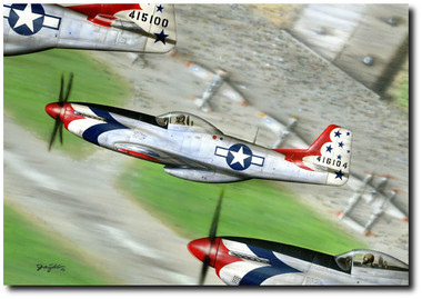 1947 Thunderbird by Don Feight - P-51 Mustang Aviation Art