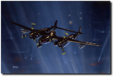 Night Lights by Don Feight - P-38M Night Lightning Aviation Art