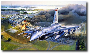 First Pass, Defenders Over Washington by Rick Herter - General Dynamics F-16 Fighting Falcon Aviation Art