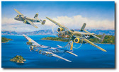 Heritage Flight by Rick Herter - B-25 Mitchell and the B-17 Flying Fortress  Aviation Art