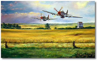 Hurryin' Home Horses by Rick Herter - P-51 Mustang Aviation Art