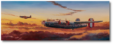Teammates by Rick Herter - Consolidated B-24 Liberator,  P-51 Mustang Aviation Art