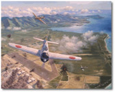 Hickham Field - Second Attack by Jim Laurier -  Mitsubishi A6M Zero - Aviation Art 