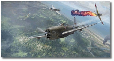 Neel Kearby's Last Mission by Jim Laurier - Republic P-47 Thunderbolt Aviation Art