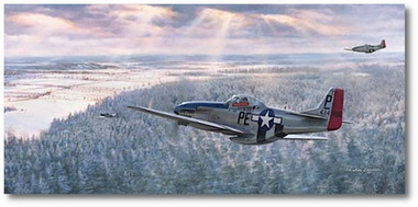 George Preddy's Last Chase by Jim Laurier - Focke-Wulf Fw 190 Aviation Art
