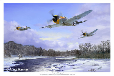 Angie & Company by Mark Karvon - Republic P-47 Thunderbolt  Aviation Art