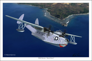 PBM Mariner "Shark Patrol" by Mark Karvon - PBM-3D Mariner  Aviation Art