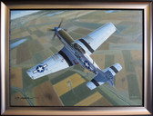 Photo Finish - Original Oil on Canvas - by Mike Machat - P-51 Mustang Aviation Art