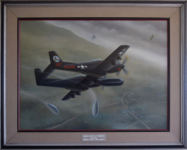 High Noon at Kimpo - Original Oil on Canvas - by Mike Machat - F-82 Twin Mustang