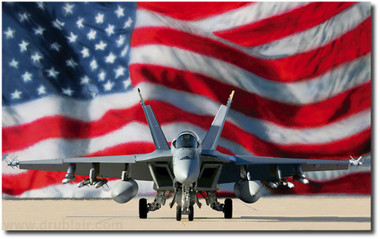 Stars and Stripes Forever by Dru Blair- F-18 Hornet  Aviation Art