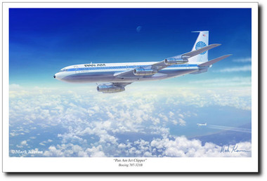 Pan AM Jet Clipper by Mark Karvon – Boeing 707 Aviation Art