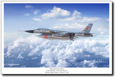 Operation Heat Rise Aviation Art by Mark Karvon– B-58A Hustler Aviation Art