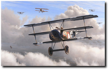 God of The North Wind by Russell Smith - Fokker triplane 450/17 - Aviation Art 