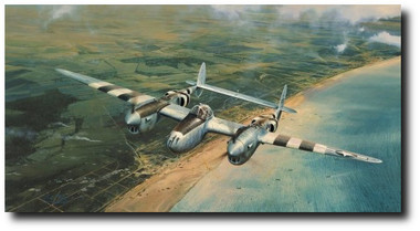 Doolittle's D-Day by Robert Taylor - P-38 Aviation Art