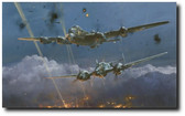 Lancaster Under Attack by Robert Taylor  Aviation Art