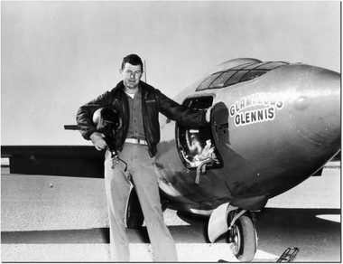 CHUCK YEAGER WITH THE BELL X-1  -Aviation Art