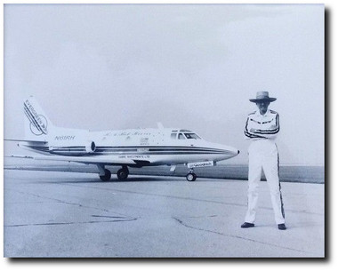 R.A. "BOB" Hoover With His Sabreliner - Aviation Art