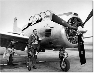 R.A. Bob Hoover in Flight Gear - T-28 Trojan - Reno Air Races - Aviation Art