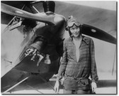 Amelia Earhart with Bi-Plane - Remastered 8 x 10 Photo - Aviation Art & Gifts