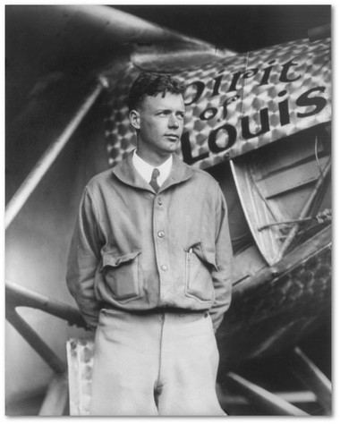Charles Lindbergh with Spirit of St. Louis photo - Aviation Art