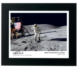 Apollo 16 Charles Duke on the Moon Signed by Astronaut Charlie Duke Aviation Art