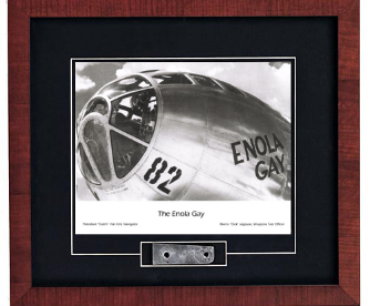 Enola Gay Print with B29 skin Signed by Navigator Dutch Van Kirk  Aviation Art